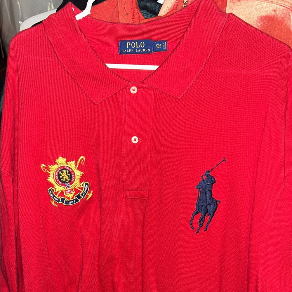 Ralph Lauren Red Polo with Embroidered Crest